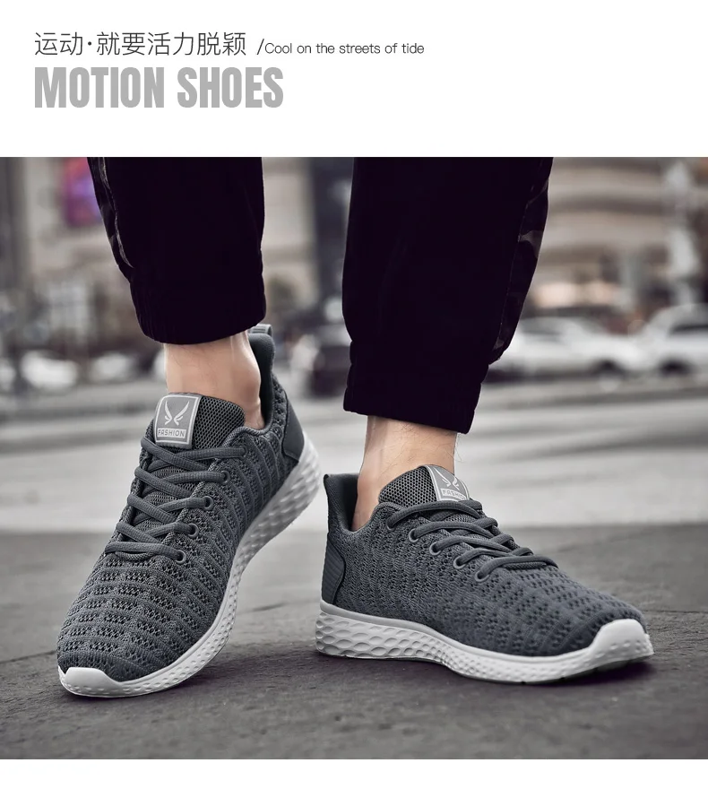 Men's Shoes Sneakers Spring New Mesh Men Casual Shoes Lac-up Lightweight Comfortable Breathable Walking Men Plus Size Shoes