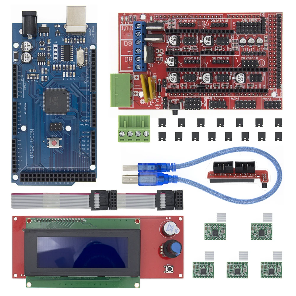 

Mega 2560 R3 Mega2560 REV3 +RAMPS 1.4 Controller +RAMPS1.4 LCD 12864 LCD for 3D Printer kit