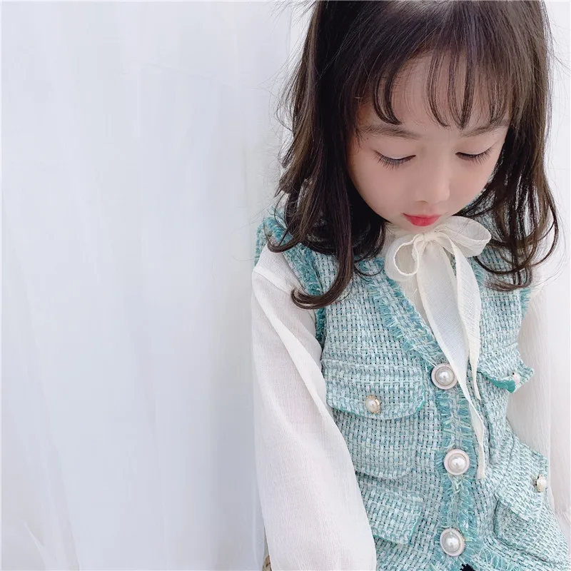 Новое поступление, Осенний модный жилет принцессы в Корейском стиле без рукавов с карманами для милых маленьких девочек