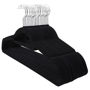 

Flocking Hanger, 20 Pack, Ultra Thin Space Saving Non-Slip Coat Hangers with Tie Organizer, 360 Degree Swivel Hook