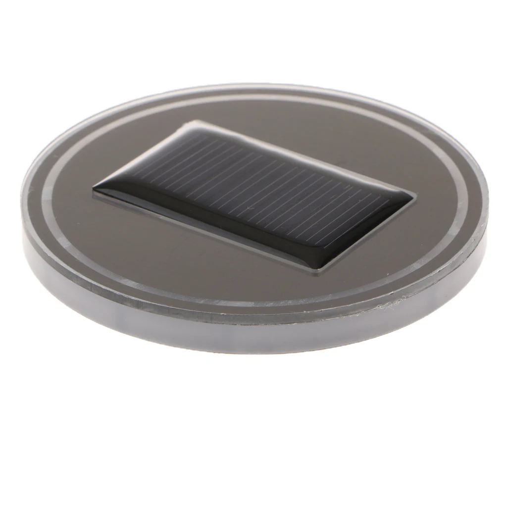 LED Cup Holder Pad Solar Powered LED Cup Mat Car Atmosphere Lamp Decoration Lights for Car Accessories Party Red