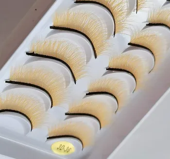 

QUXINHAO 10Pairs Fashion Natural Short yellow Fake Eye Lashes False Eyelashes Beauty Makeup Eyelash doll eyelashes