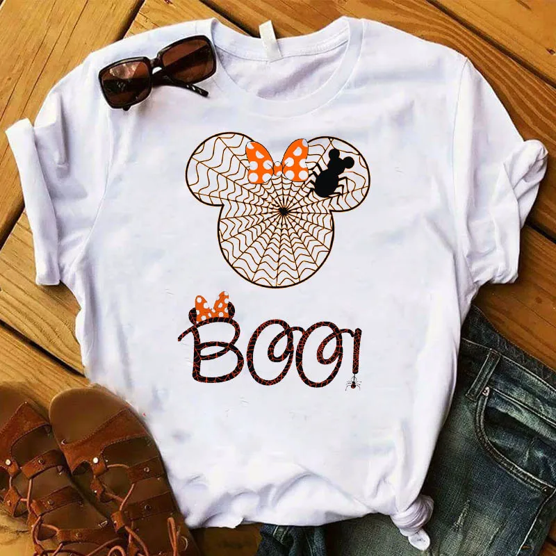 Женская футболка T Boo бантик-ушки, клетчатая, унисекс, пара, хеллоуин, женский топ, Футболка женская, графическая, женская рубашка, одежда, футболка