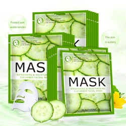 10PCS Cucumber Whitening Moisturizer & Refreshing Fruit Facial Mask Oil Control Face Skin Care