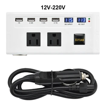 

200W Car Power Inverter DC 12V to AC 110V/220V Voltage Converter Short Circuit Automatic Protection Auto USB Inverter