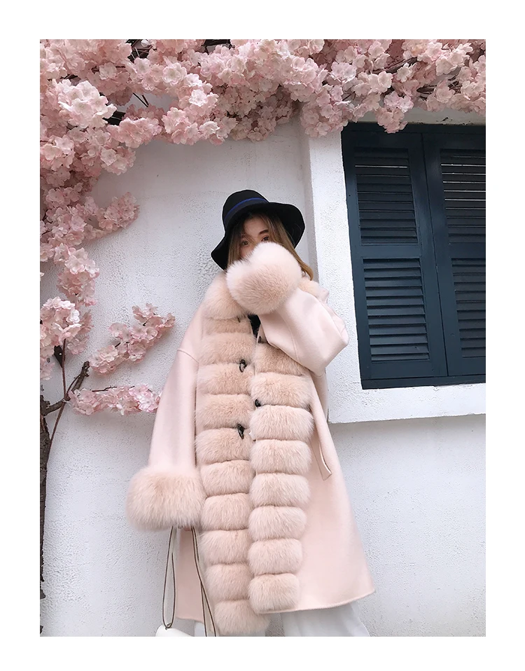 Hot Promotion High-end Fashion Modern Warm Cut Wind Stylish Wool Coat Female Windproof Thick Streetwear Christmas Cashmere Coat