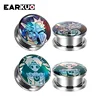 EARKUO Popular Finger Umbrella Sunflower Compass Stainless Steel Ear Piercing Tunnels Expanders Body Jewelry Ear Plugs Gauges ► Photo 2/6