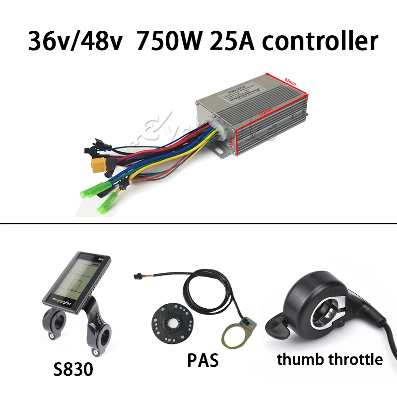 YF25A S830 36v-48 250 Вт/350 Вт/500 Вт/750 Вт/1000 Вт/1500 Вт Электрический велосипед конверсионный комплект контроллер с LCD5 LCD3 и цветной дисплей LCD8s - Цвет: YF25A S830