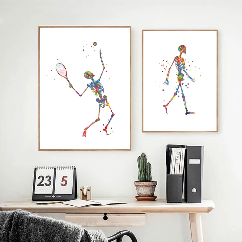 Moving Skeleton Silhouette Canvas Print