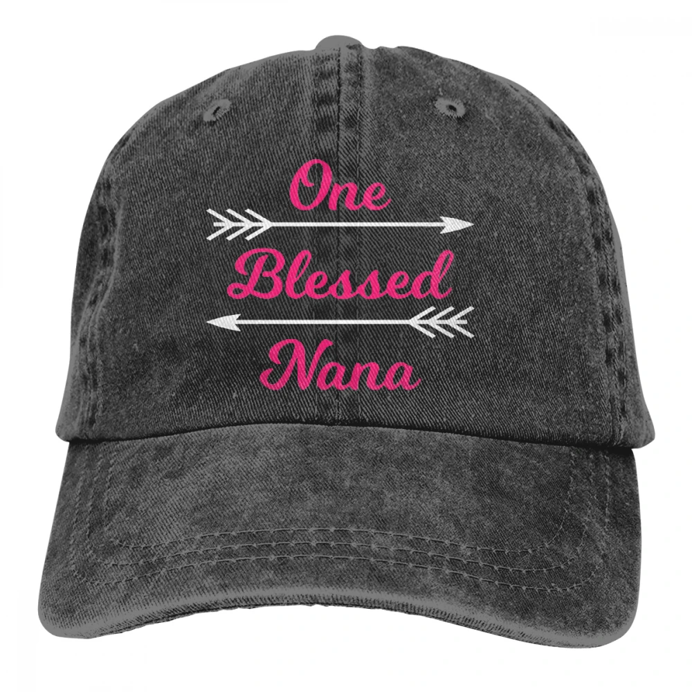 One Blessed Nana Casquette черные унисекс Мужские Женские джинсовые бейсболка с ремешком кепки Регулируемая шляпа для гольфа папа