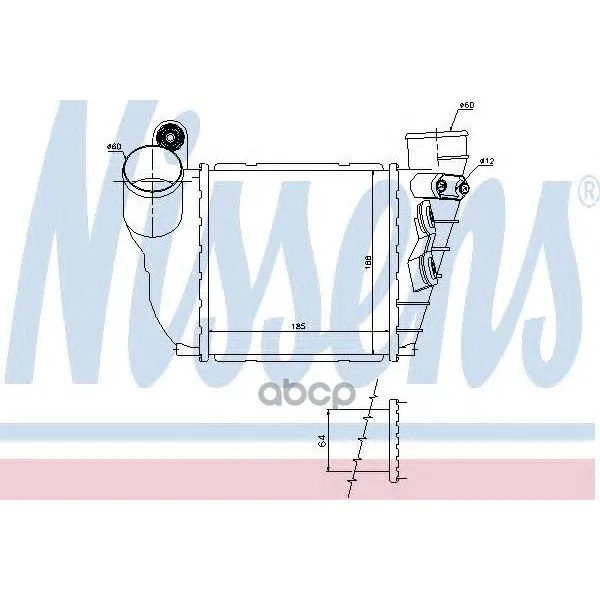 Интеркулер Vag A3 / Octavia / G4 1.8t/1.9td 96- Nissens 96488 Nissens арт. 96488