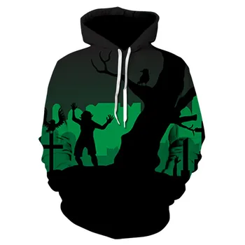 

Free Shipping 3D Scary Halloween Hoodies Sweatshirts with Pocket Women Men Couple Winter Streetwear