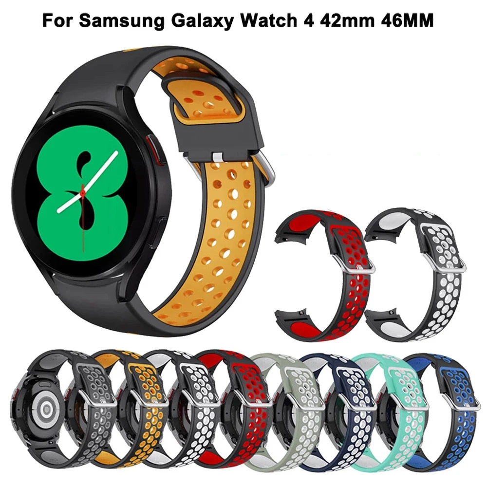 Cinturino Sportivo Estremità Curva Per Samsung Galaxy Watch 4 40Mm 44Mm Cinturino Di Ricambio Per Samsung Galaxy Watch 4 Classic 46Mm 42Mm