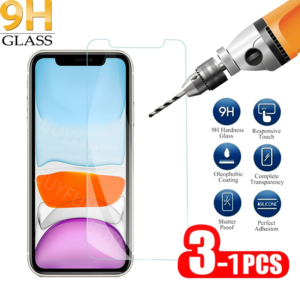 1 3 шт Защитное стекло для экрана iphone 11 Pro Max X XR Xs Закаленное пленка 6 6s 7 8 7/8 Plus