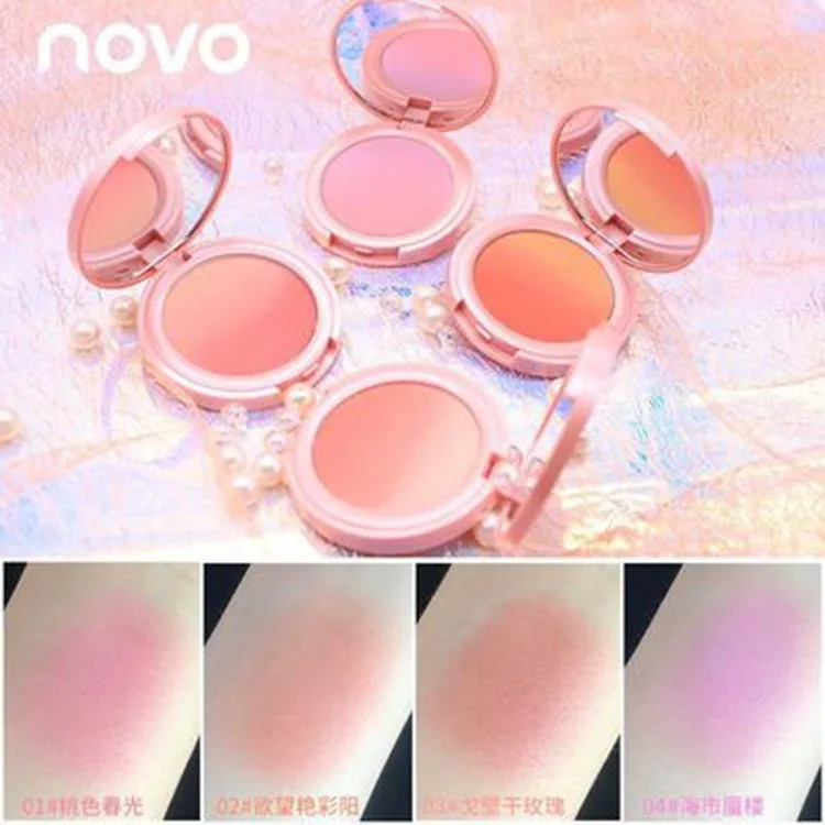New make-up NOVO sweet pink gradual change blush natural good color double color blush plate nude makeup rouge beauty makeup