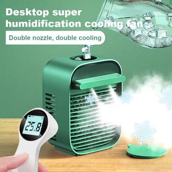 

Mini Air Conditioner Desktop Humidification Fan Air Circulation Refrigeration Page Fan Office Home Dormitory Green Cooling Fan