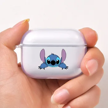 

Cute Cartoon Stitch Airpods Case For Apple AirPods Pro 1 2 Cases Crystal Headphone Clear Cover For Airpods 3 2 Protective Cover