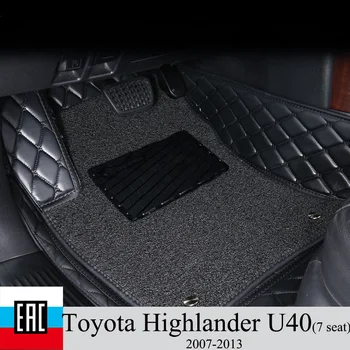 

Car Floor Mats For Toyota Highlander U40(7 seat) left steering wheel 2007-2013 and protective layer Silk loop Private custom