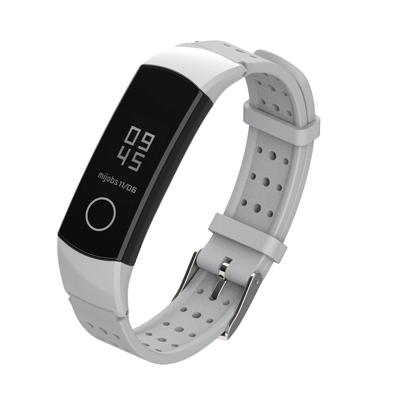 Mijobs для huawei honor 4 ремешок для honor band 4 Ремешок Браслет умные аксессуары ТПУ силиконовый ремешок браслет часы замена - Цвет: gray