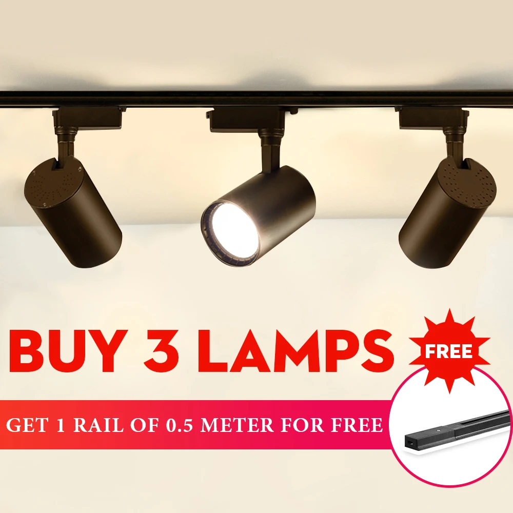 

220V COB Led Track Light 12W 20W 30W 40W Track Lamp Aluminum Led Track Lights Rail Track Lighting for Home Clothing Store Decor