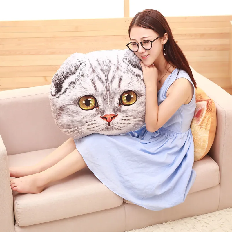 Simanfei Cat Pillow Plush Toys Dolls Stuffed Animals Kids Gift Travel Throw Pillow For Chairs Car Decorative Cushion Dakimakura