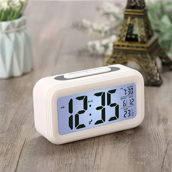 

LED Digital Alarm Clock Temperature & Calendar Snooze Function Alarm Clock Electronic Smart Clocks Home Table Backlight Display