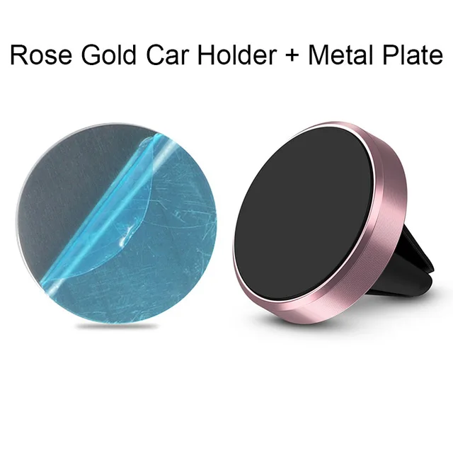 Магнитный держатель для телефона в держатель на вентиляционное отверстие автомобиля универсальная подставка для мобильного смартфона магнитная поддержка сотового держателя для Iphone 7 - Цвет: Rose Gold