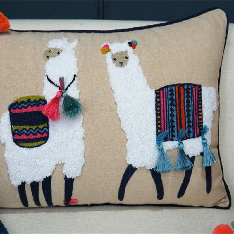 3 наволочки Alpacas, наволочки в индийском стиле, рождественские украшения для дома, декоративные подушки, Наволочки