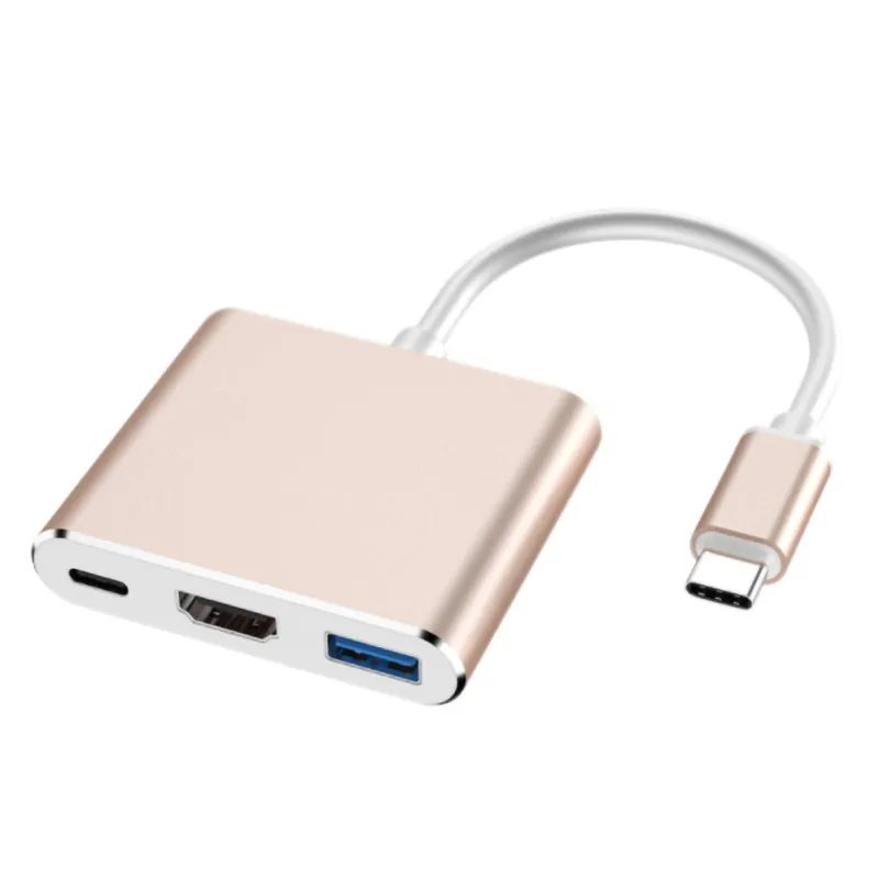 Супер Тип C USB 3,0 до USB-C 4K HDMI USB 3,0 адаптер 3 в 1 концентратор конвертер адаптер для ноутбука