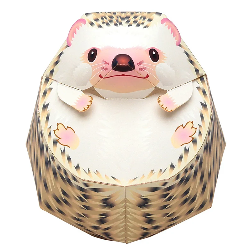 Hedgehog Folding Cutting Mini Cute 3D Paper Model Papercraft Animal Figure DIY Kids Adult Handmade Craft Toys QD-212 3