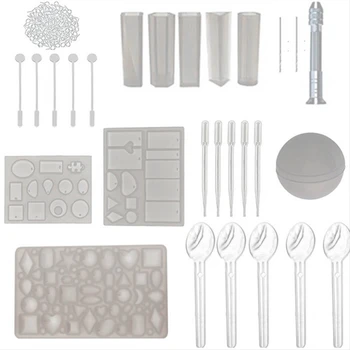 

26 Pcs Diy Silicone Jewelry Casting Molds Set,Bracelet Pendant Epoxy Resin Making Molds Set Crafting Modeling Mould,Pendant Diy