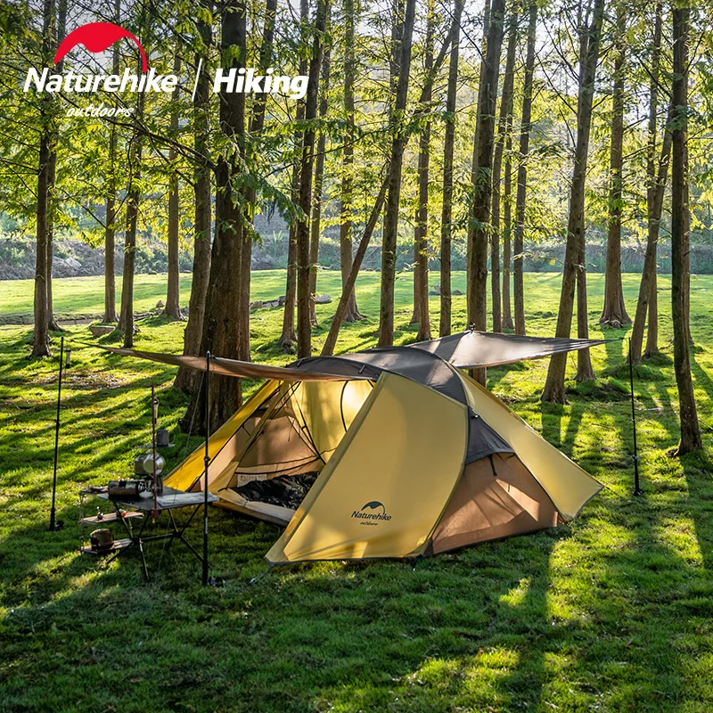 

Naturehike Butterfly Cross Bracket 2 Person Tent Camping 2 Large Hall 210T Waterproof 2.7kg Beach Forest Tent Hiking Equipment
