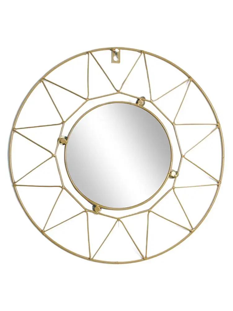 Европейское металлическое настенное зеркало для гостиной, офиса, украшения для ванной, зеркало для макияжа, настенная металлическая рама, зеркало