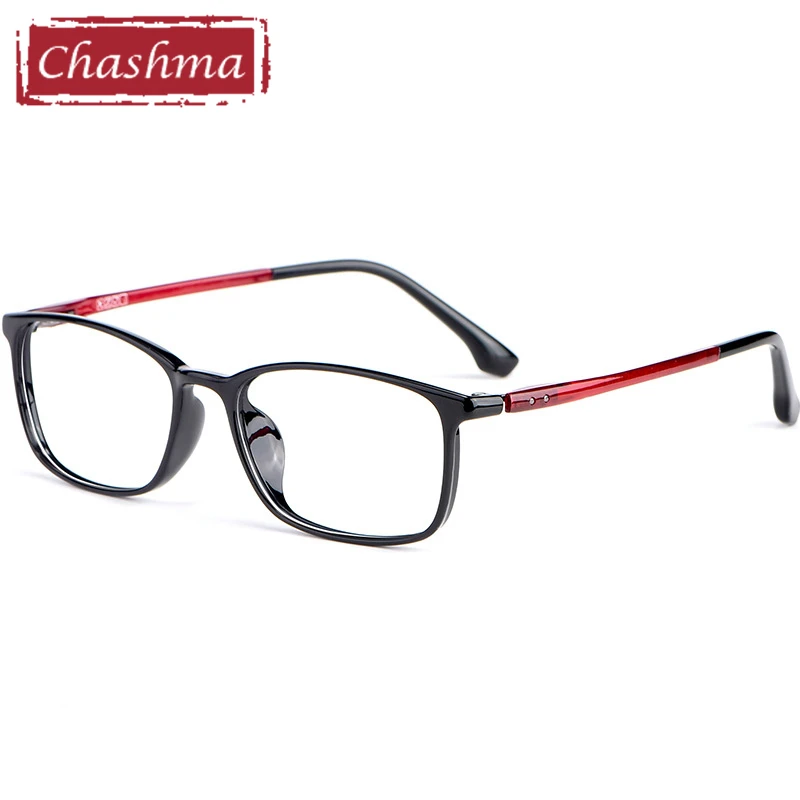 Chashma оптические Женские оправы для очков прозрачные gafas gradas hombre miopia montura metal - Цвет оправы: Black with Red