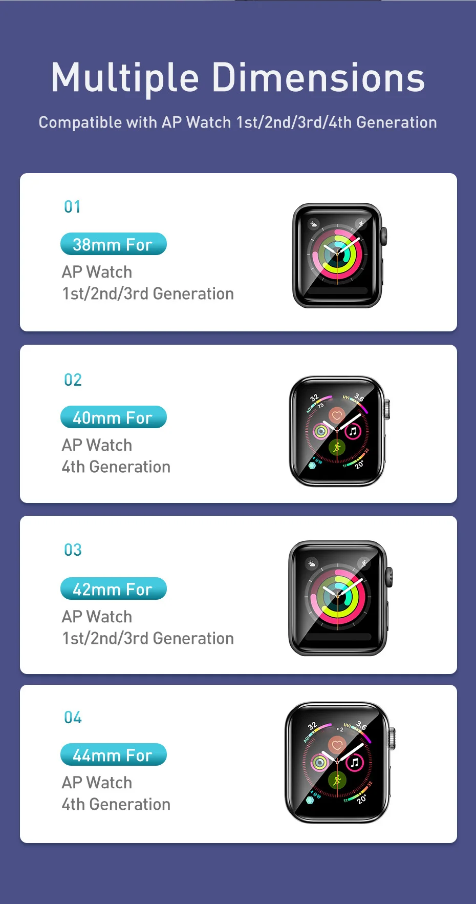 Защитная пленка Baseus 0,2 мм для iWatch i Watch 4 40 мм 44 мм полное покрытие мягкая защитная пленка для Apple Watch 4 3 2 1 38 мм 42 мм