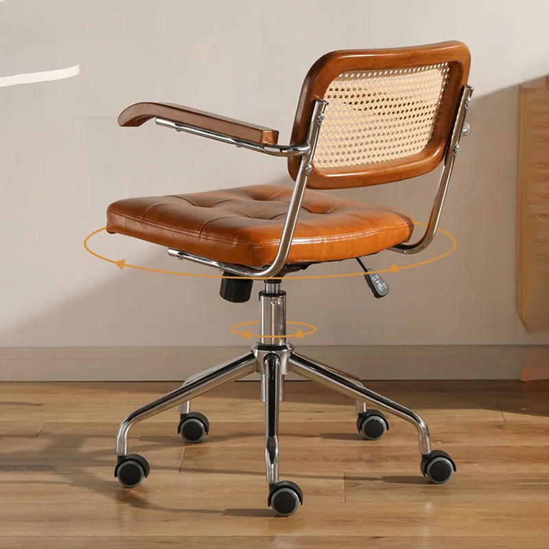 Rattan Office Chair Retro Computer Chairs Swivel Chair For Home Can Raised And Lowered Gaming Chair Кресло Компьютерное стул