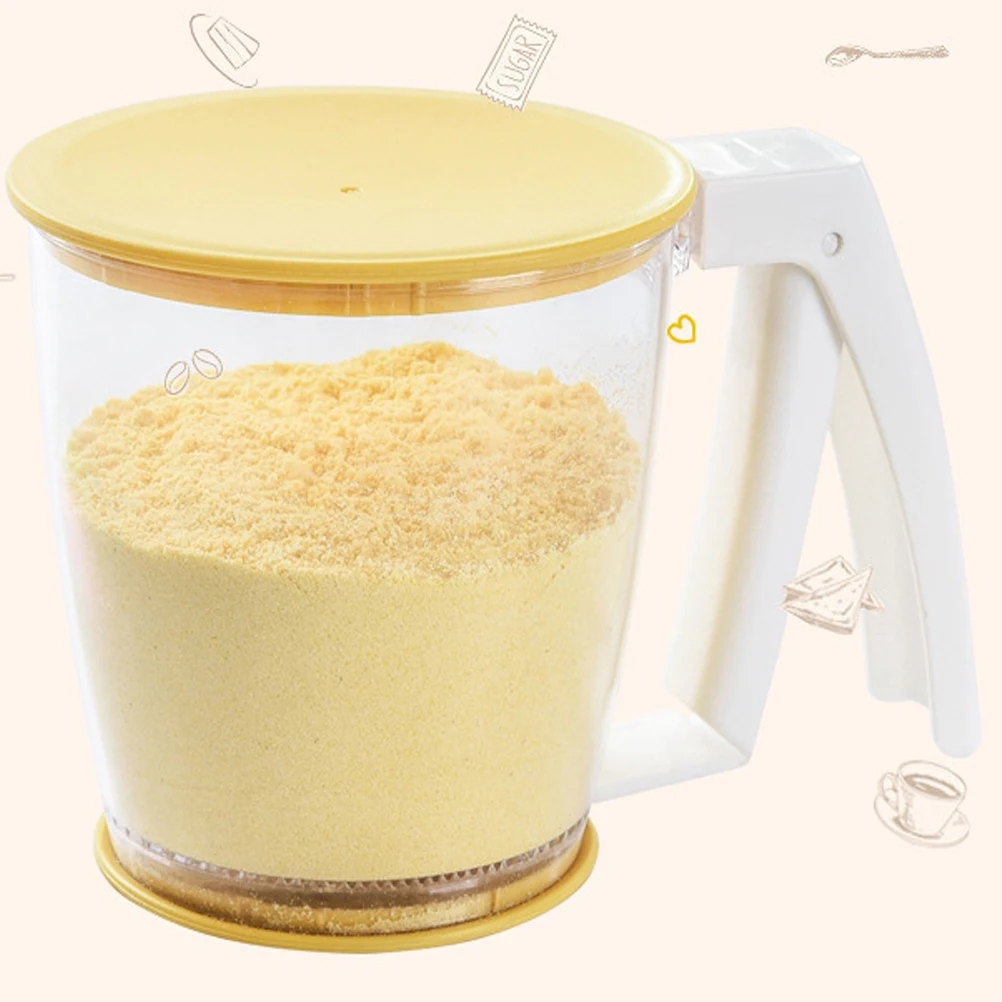 1pc Flour Sieve Fine Mesh Filter Plastic Flour Sifter Handheld Shaker Sugar Powder Kitchen Strainer Baking Tool for Home