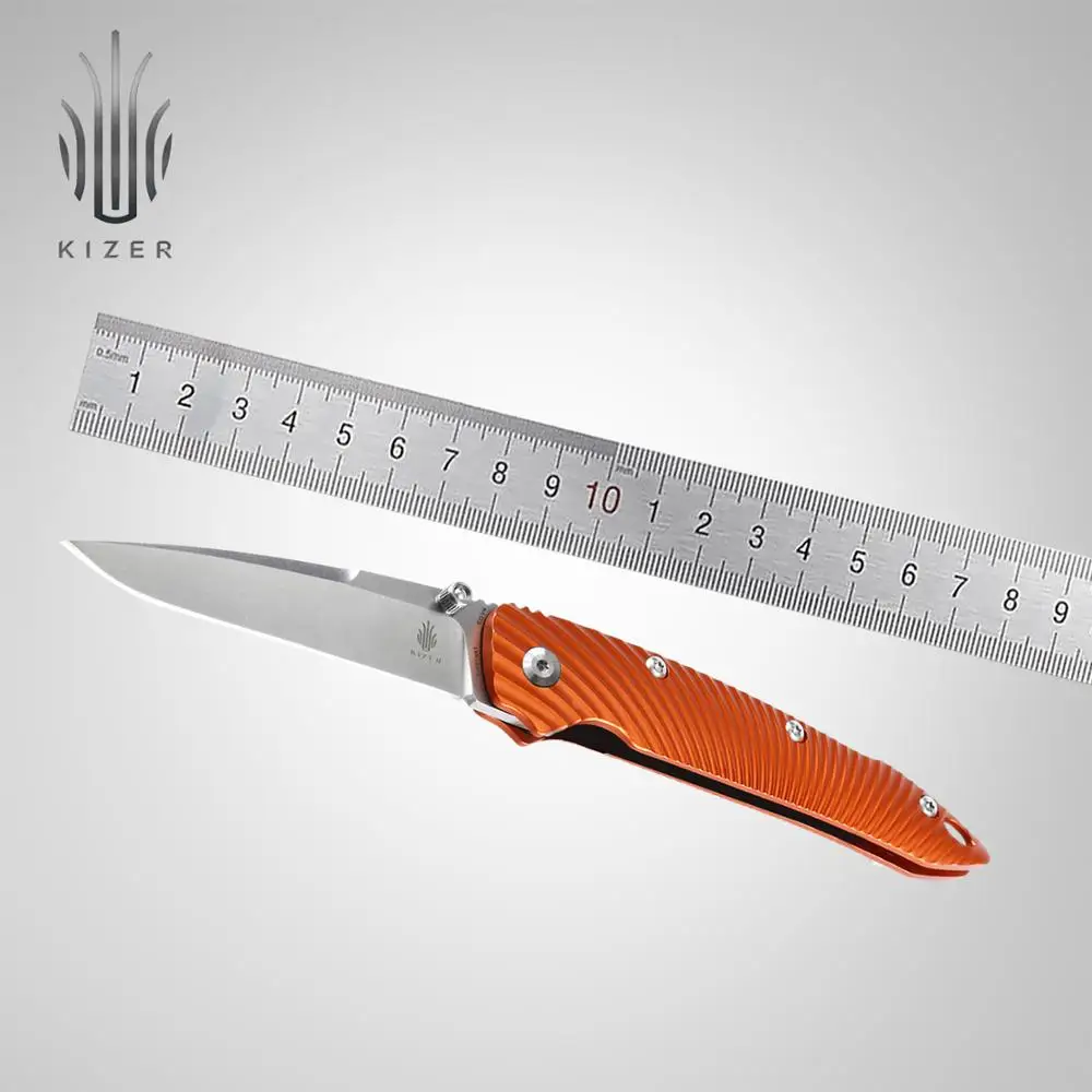 Складной нож Kizer Ki4419A1 серебристый для выживания специальная алюминиевая ручка