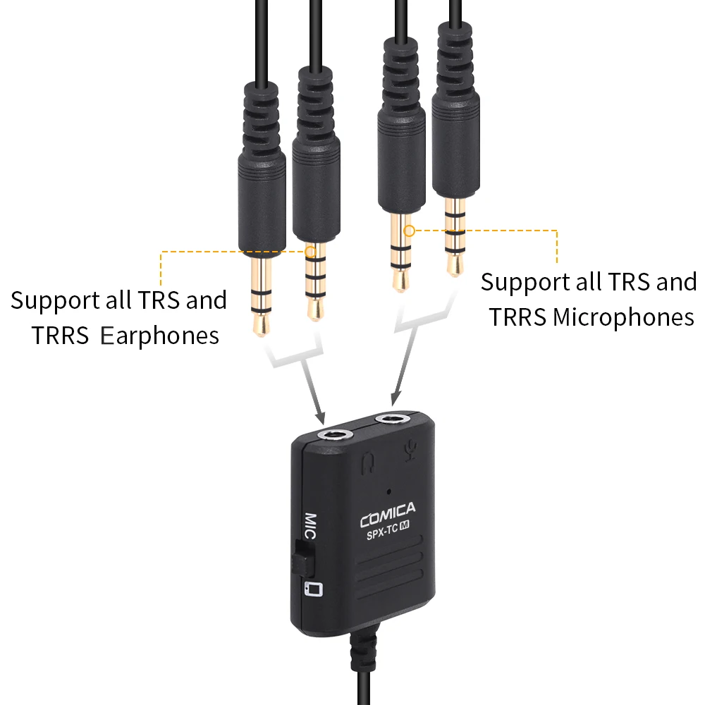 COMICA CVM-SPX-TC 3,5 мм TRS/TRRS конвертируется в USB TYPE-C аудио адаптер кабельного штекера для смартфонов Android 5,0 или выше