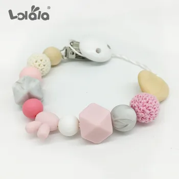 

GLJ.CY DIY Silicone Baby Pacifier chain clip, colorful, personalized baby nipples, clip chain beads, 1PC, no BPA