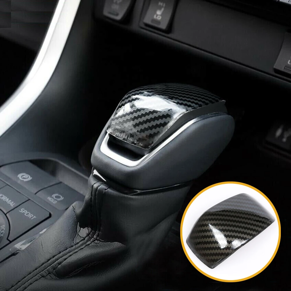 

Carbon Fiber Speed Gear Shift Knob Cover Cap Trim For 2019 2020 Toyota RAV4