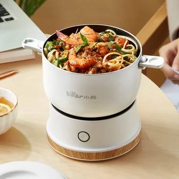 

Collapsible Electric Multicooker Hot Pot Portable Travel Non-stick Split Type Cooking Pot Electric Cooker 110-240V