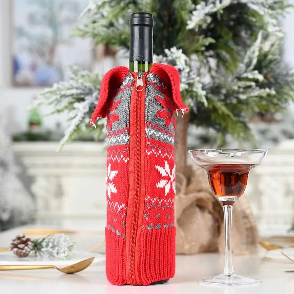 Merry wino Рождественская крышка для бутылки рождественские праздничные вечерние украшения для стола рождественские украшения для подарков для дома# FO11