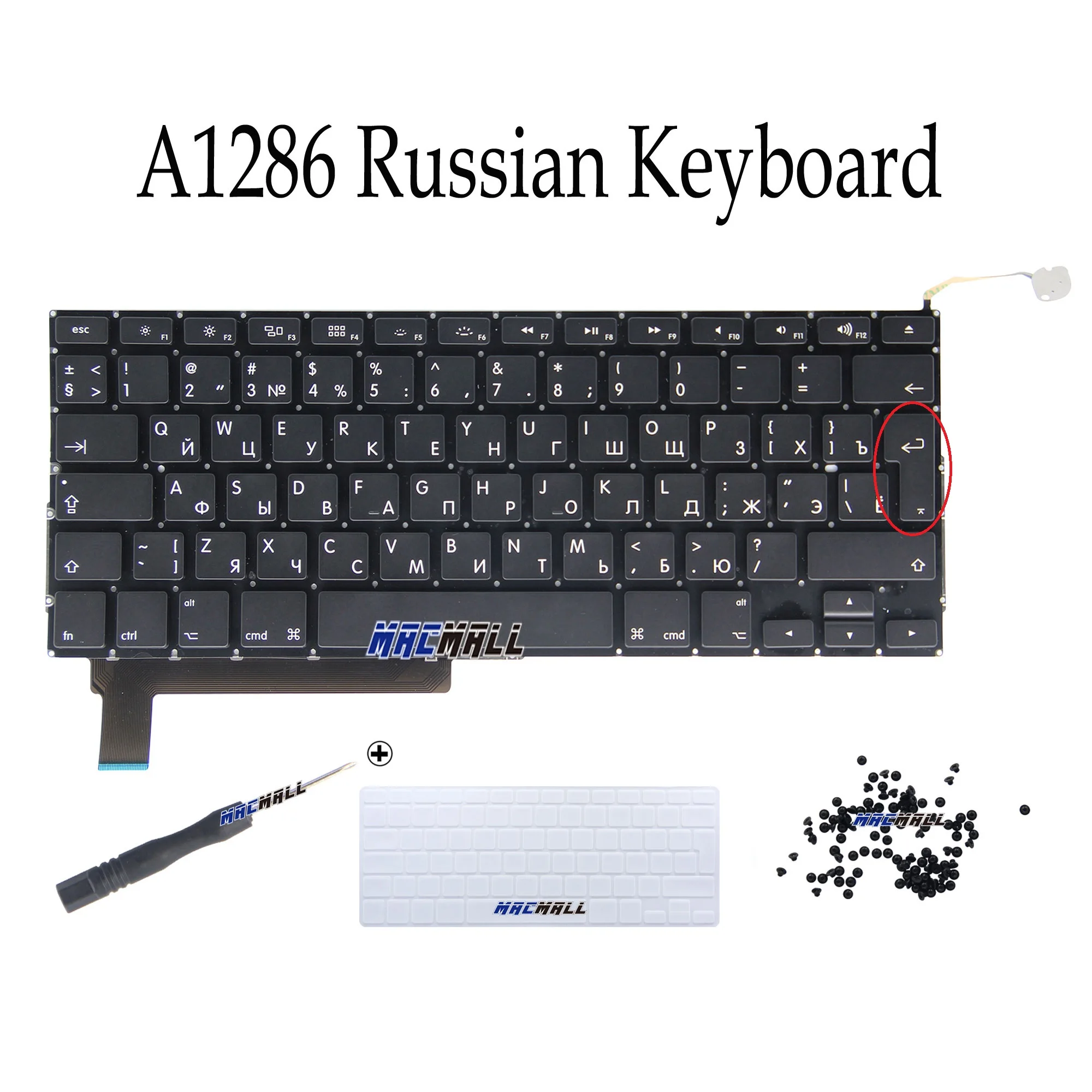 New For MacBook Pro 15" Unibody A1286 MB985 MB986 MC371 MC372 RU Russian Keyboard + Cover Screws 2009-2012 | Компьютеры и офис