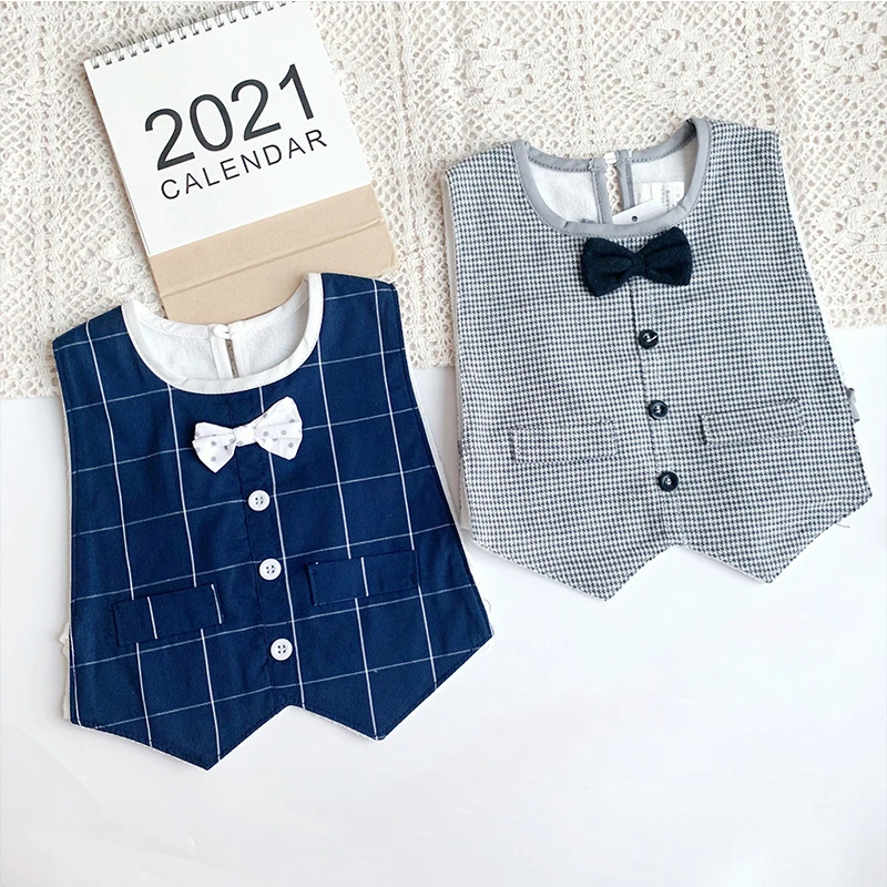 Baby Boys Bibs Vest Cotton Child Gentleman Babador Dribble Newborn Bow Tie Slabber Absorbent Cloth Saliva Towel Smock Elvandress i gentleman парфюмерный спрей perfume spray cotton