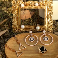 Сделай сам, титановая сталь, индивидуальная, неправильная, Геометрическая, модная, преувеличенная кисточка, длинный абзац, подвеска, серьги, Женские Ювелирные изделия