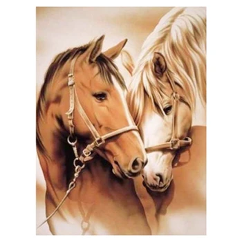 

Full Square Diamond DIY Diamond Painting "Horse Couple" Diamond Embroidery Cross Stitch Rhinestone Painting