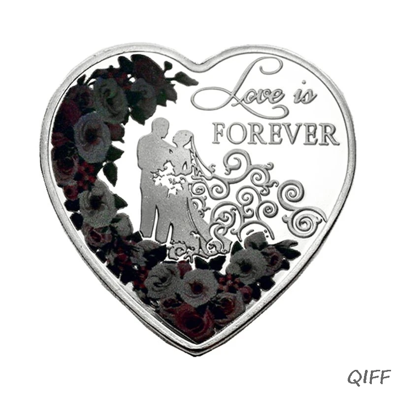 Lovers Commemorative Coin Collection Gift Souvenir Art Metal Antiqu - Цвет: S