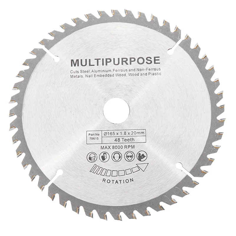 165mm 48 Teeth Circular Saw Blade Tungsten Steel for Woodworking Cutting Durable | Инструменты