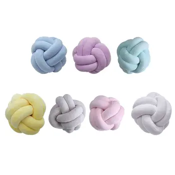 

1pcs Baby Bed Bumper Knot Ball Long Handmade Knotted Braid Weaving Plush Baby Crib Protector Infant Knot Pillow Room Decor